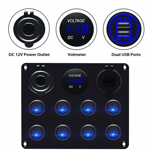 Gang rocker switch panel 12v - gang,