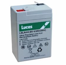 LUCAS RECHARGEABLE 6V 4AH (replaces 4.5ah) SEALED LEAD ACID BATTERY