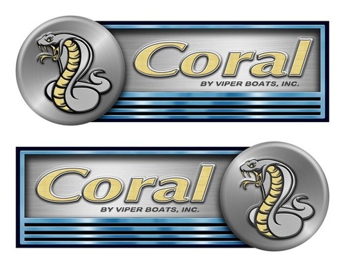 Two coral stickers - for, boat