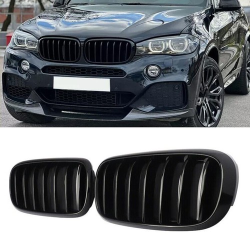 Gloss black front kidney grill - black,