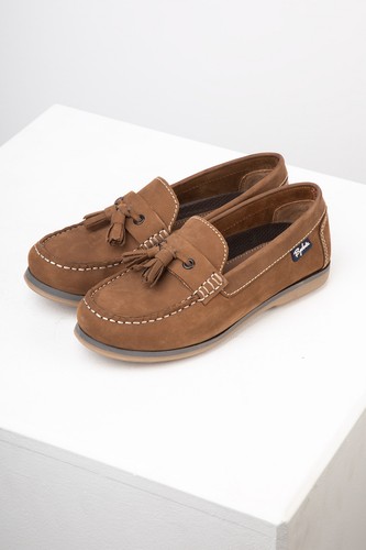 Ladies leather tassel loafers - leather,