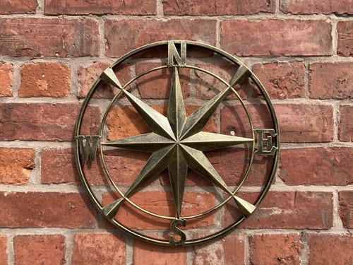 Coloured metal wall compass - coloured,