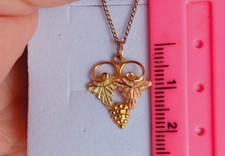 10ct Black Hills Grape Pendant On A 1/20 12ct Gold Chain Necklace Landstroms VTG