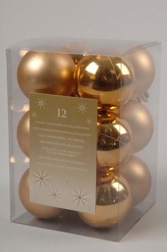 Gold christmas baubles - gold,