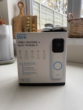 Blink Video Doorbell Wired or Battery with Sync Module 2- White