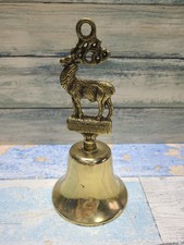 Vintage Heavy Solid Brass Horse Bell English Stag Deer Exmoor Higlands 