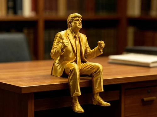 Golden president sitting - golden, on