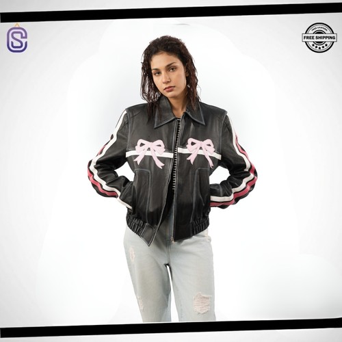 Women real leather biker - women's,