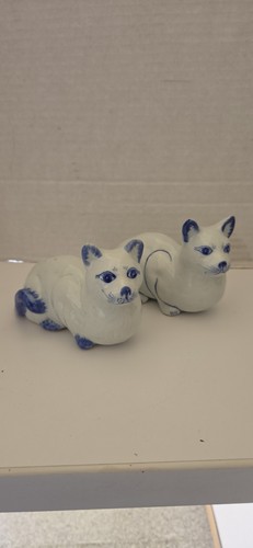 Set vintage blue white - vintage,