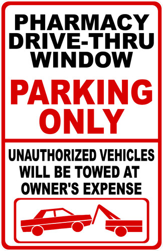 Pharmacy drive thru window - drive-thru,