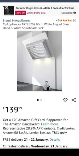 60cm angled white glass - 60cm,