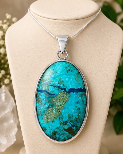 Chrysocolla gemstone 925 - chrysocolla,