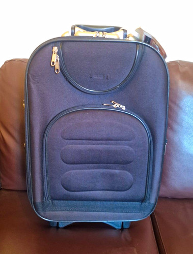 Black soft cabin suitcase - black, 4