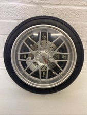 Alloy Wheel Tyre Wall Clock Man Cave Garage Mechanic 14” Diameter Working