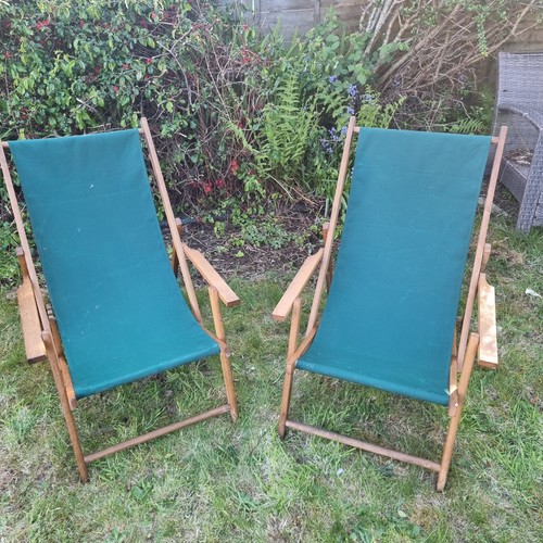 Vintage wooden folding - wooden, green