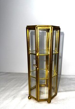 Small brass glass hexagon - small,
