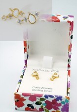 Very Pretty MIB Rachel Zoe Sterling Silver and Opal & Zirconia Earrings
