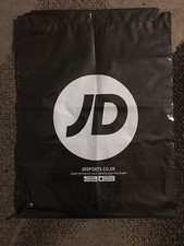 1 X Jd Sports Black Drawstring Shopping Bag New approx 35cm x 45cm