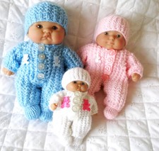 Dolls Clothes Knitting Pattern 5 to 8 inch tall Berenguer Romper Suit Hat Boots