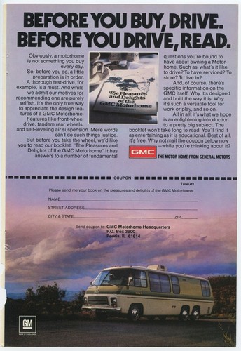 1978 gmc motorhome color print - gmc,