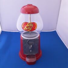 VINTAGE JELLY BELLY BEAN DISPENSER Metal Glass Gumball Machine Mancave RED