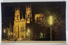 YORKSHIRE Postcard 1978 YORK Minster Floodlit at Night