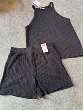 TU Womans Black Shorts Set