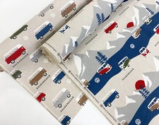 Volkswagen Campervan Fabric Linen Look VW Camper Licensed Adventure Material