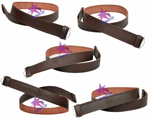 Scottish brown leather belt - cc,