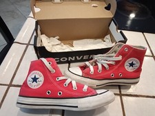 CONVERSE All Star Chuck Taylor Kids Girls Boys  RED White Youth 13 USED 2 HOURS