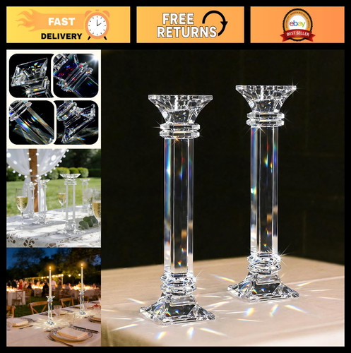 Elegant crystal candle holders - elegant,