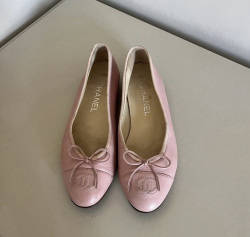 Chanel pink leather ballerina - chanel,