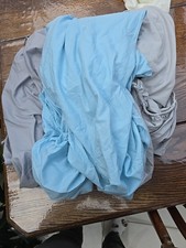 Pack Of 3 Dunelm + Tesco Double Fitted Sheets Blue And Grey Excellent  Bargain