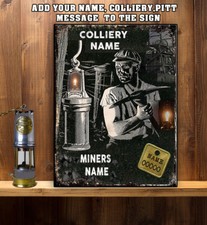 PERSONALISED MINERS PIT COALFIELD COLLIERY COAL Vintage Metal Wall Sign RS139