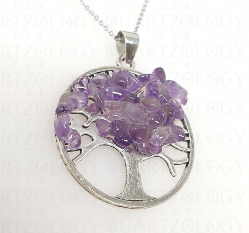 Amethyst necklace crystal - amethyst,