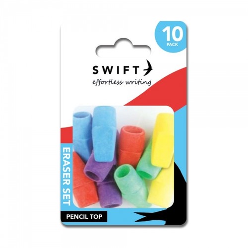 Neon pencil top erasers - pencil, |