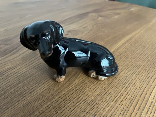 Dachshund money box black tan - dachshund,