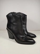 ZARA Black Leather Heeled