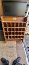 Vintage Industrial Wood Pigeon Holes Post Office Sorting Filing Cabinet Shelves