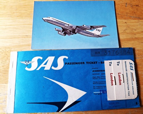 Sas passenger 1969 ticket - sas,