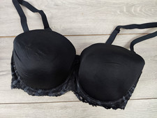 Berlei Balconette Bra Size UK 38DD Padded Underwired Removable Straps Black