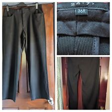 Men's Trousers Jeff Banks Size 36R Black Ribbed Polyester Viscose Blend