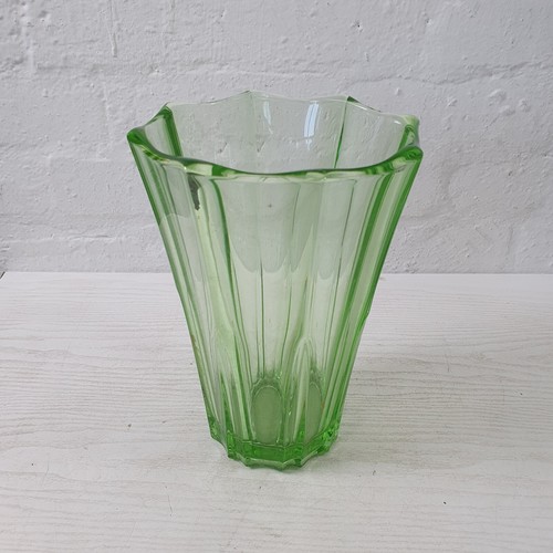Large vintage green - green, vase