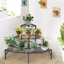 Wisfor 3 Tier Metal Plant Stand Corner Ladder Shelves Garden Flower Display Rack