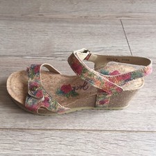 Panama Jacks Julia B Women's Sandal 5 EU38 Cork Stunning Tropical Print Shoe