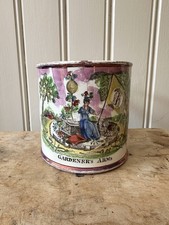 Rare 19thC Sunderland Lustre Antique Pottery Mug Gardener’s Arms Ex Peter Hone