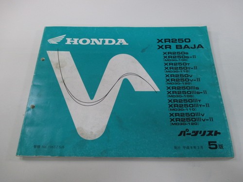 Xr250 baja parts list 5th - parts,