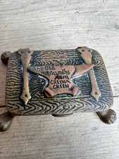 VINTAGE GRETNA GREEN THE OLD BLACKSMITHS ANVIL BRASS TRINKET BOX GOOD COND