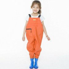 Kids Chlidren Chest Waders PVC Waterproof Pants Waders Ourdoor Play Fishing Wear