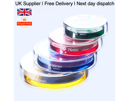 90mm glass petri - 8x,